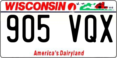 WI license plate 905VQX