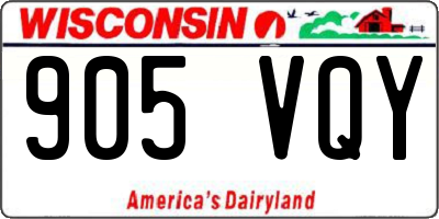 WI license plate 905VQY