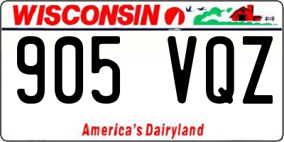 WI license plate 905VQZ