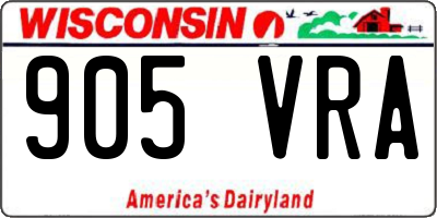 WI license plate 905VRA