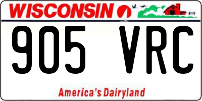 WI license plate 905VRC