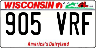 WI license plate 905VRF