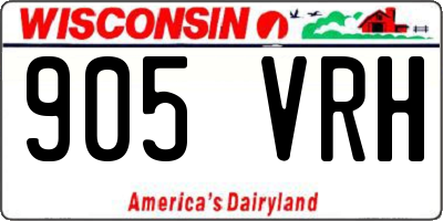 WI license plate 905VRH
