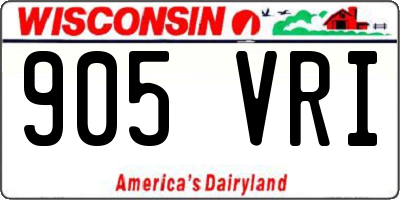 WI license plate 905VRI