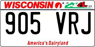 WI license plate 905VRJ