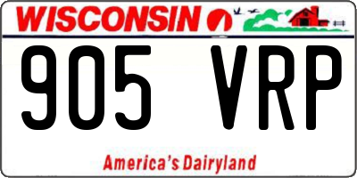 WI license plate 905VRP