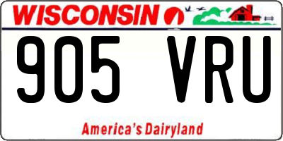 WI license plate 905VRU