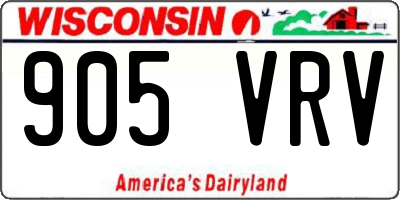 WI license plate 905VRV
