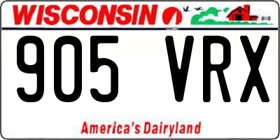 WI license plate 905VRX