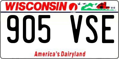 WI license plate 905VSE