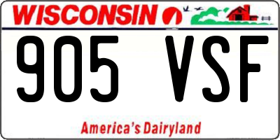 WI license plate 905VSF