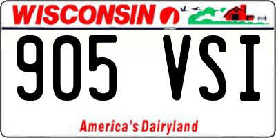 WI license plate 905VSI