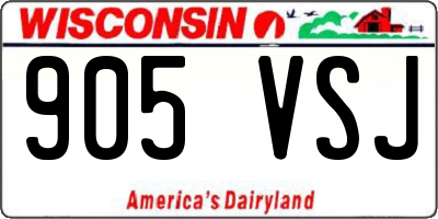WI license plate 905VSJ