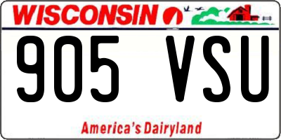 WI license plate 905VSU