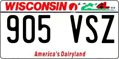WI license plate 905VSZ