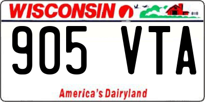 WI license plate 905VTA