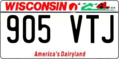 WI license plate 905VTJ