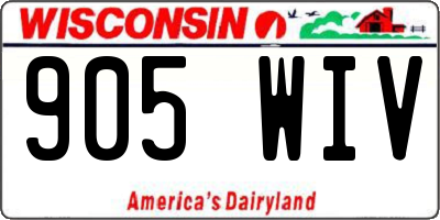 WI license plate 905WIV