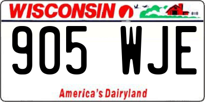 WI license plate 905WJE
