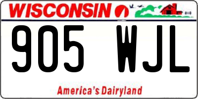 WI license plate 905WJL