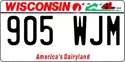WI license plate 905WJM