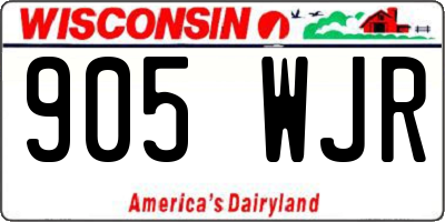 WI license plate 905WJR