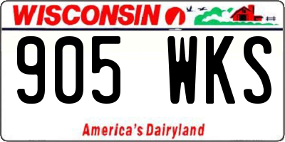 WI license plate 905WKS
