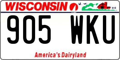 WI license plate 905WKU