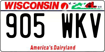 WI license plate 905WKV