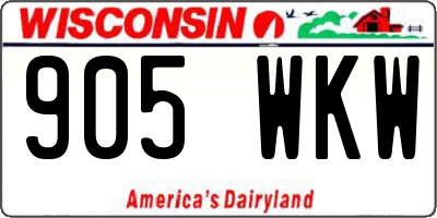 WI license plate 905WKW
