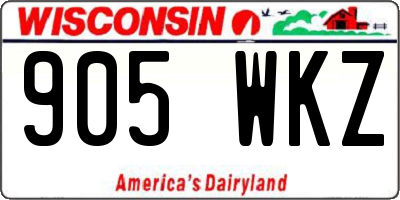 WI license plate 905WKZ