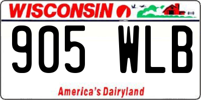 WI license plate 905WLB