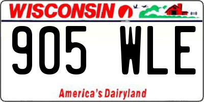 WI license plate 905WLE
