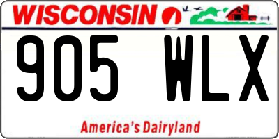 WI license plate 905WLX