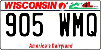 WI license plate 905WMQ