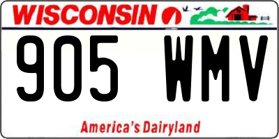 WI license plate 905WMV