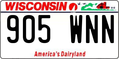 WI license plate 905WNN