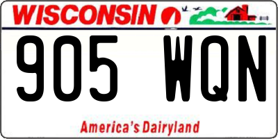 WI license plate 905WQN
