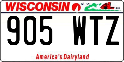 WI license plate 905WTZ