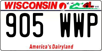 WI license plate 905WWP