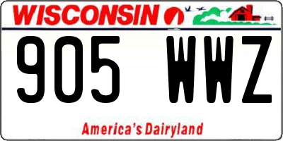 WI license plate 905WWZ