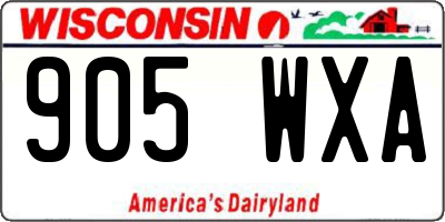 WI license plate 905WXA