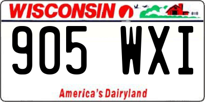 WI license plate 905WXI