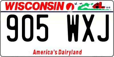 WI license plate 905WXJ