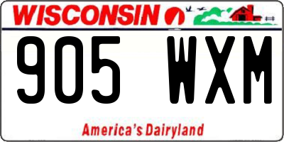 WI license plate 905WXM