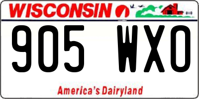 WI license plate 905WXO