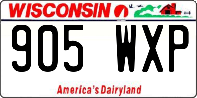 WI license plate 905WXP