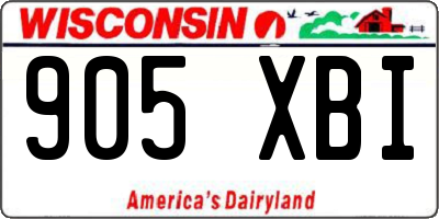 WI license plate 905XBI