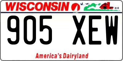WI license plate 905XEW