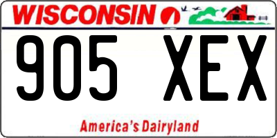 WI license plate 905XEX